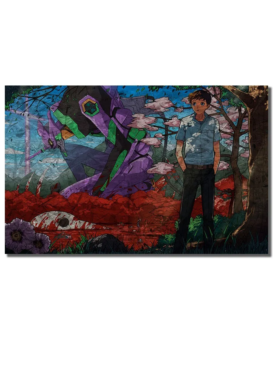 Картина интерьерная на рельефной доске ОСП ОСБ Аниме Евангелион (Аска Рэй Синдзи)