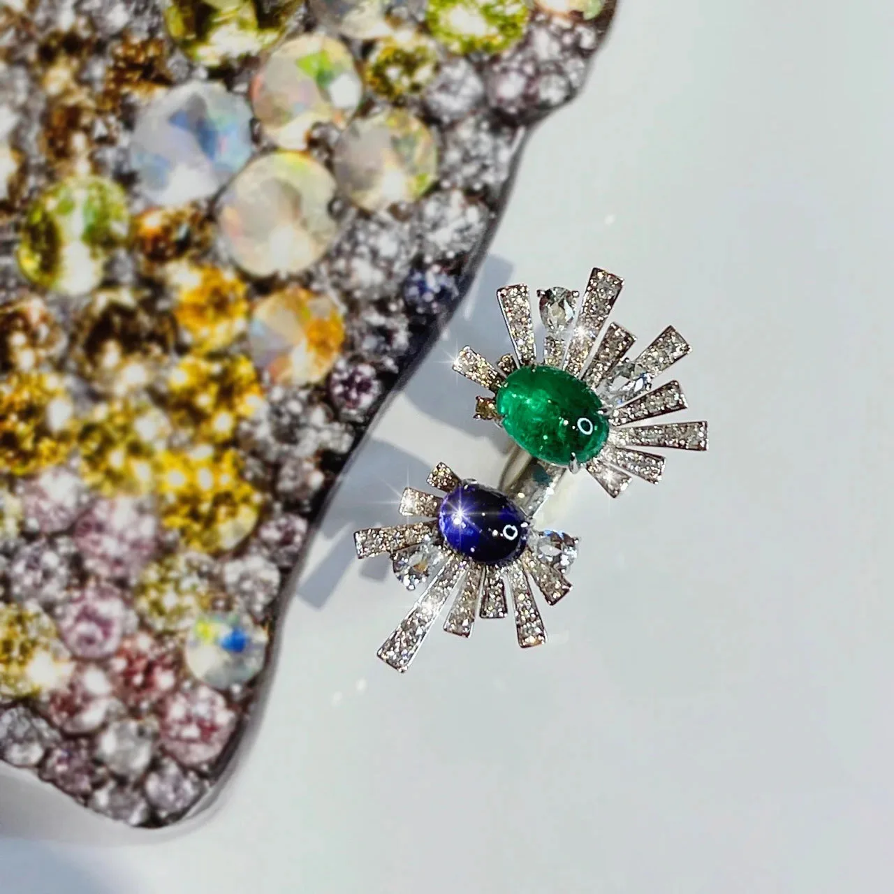 

New 2022 Luxury Premium Two Tone Flower Women Ring Opening Adjustable Jewelry Wedding Engagement Ball Party Jewelry Gift X834