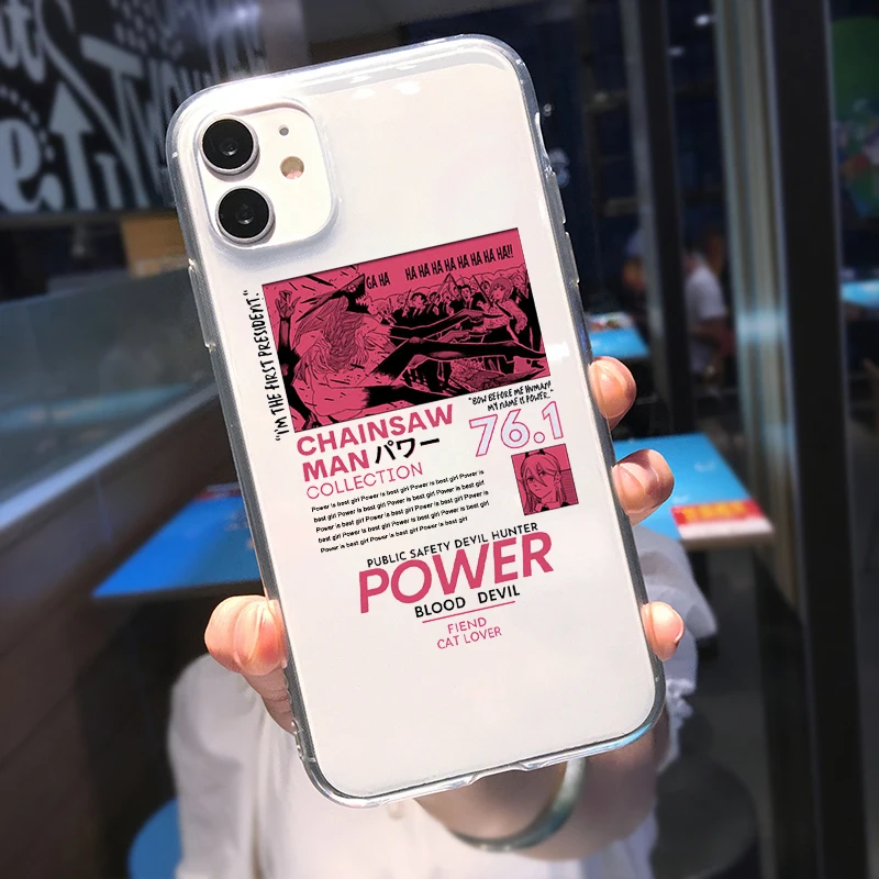Anime Chainsaw Man Pochita Phone Case Transparent Shell for Iphone SE 2020 6 6S 7 8 11 12 13 Mini Plus X XS XR 14Pro Max |