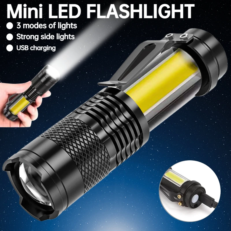 High Power led flashlight Rechargeable mini flashlight Porta