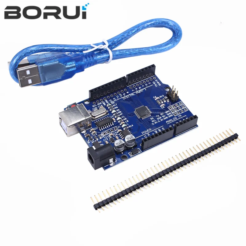 Фото Плата разработки UNO R3 ATmega328P CH340 CH340G для Arduino UNO R3 с прямым разъемом №1