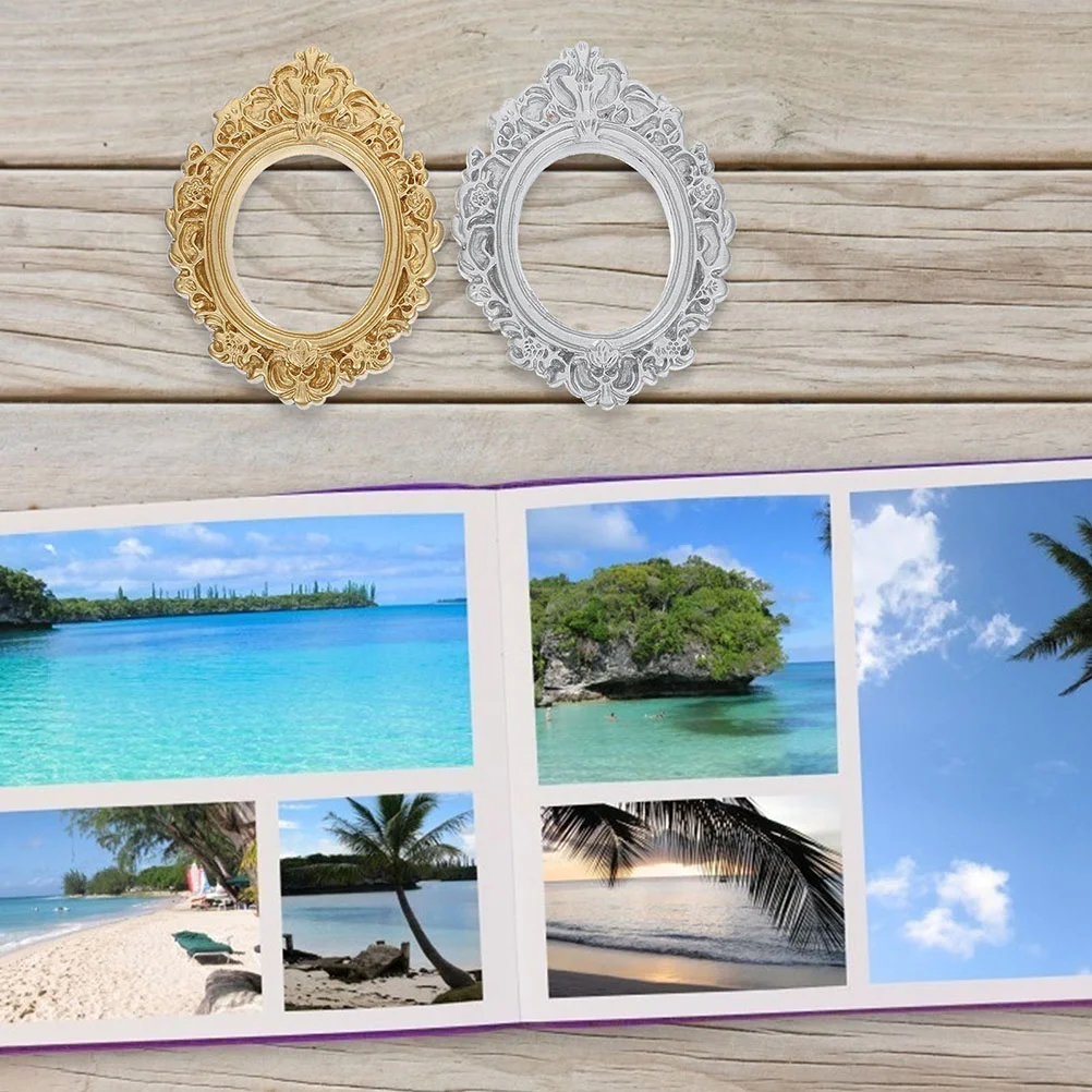 

Photo Frame Vintage Golden Prop Ornament Frames Pictures Display Ornaments