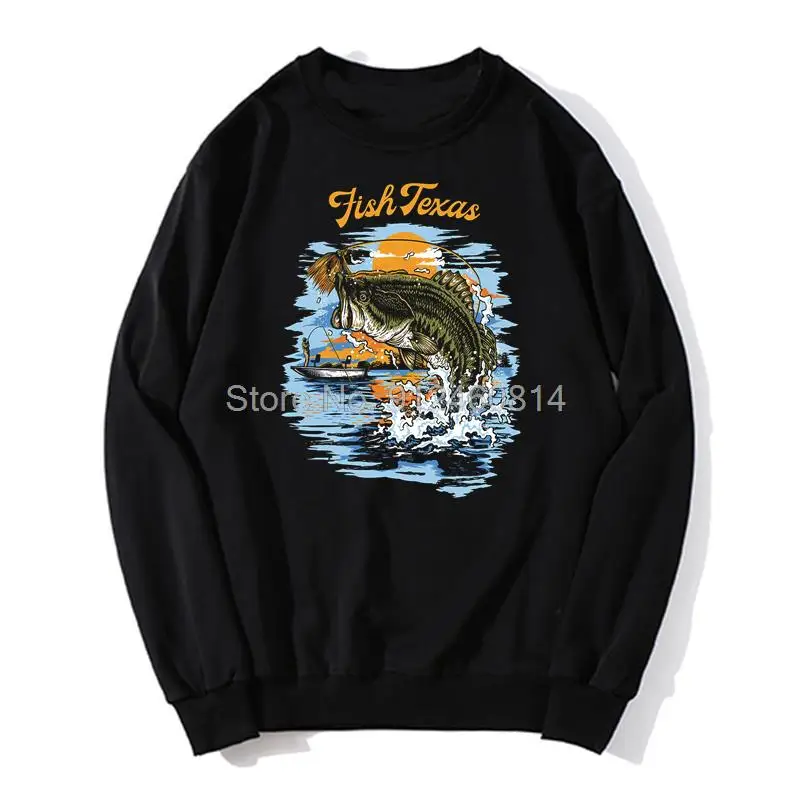 

Largemouth Bass Fishing Hoodie Fish Texas Men Cotton Fleece Sweater Hip Hop Sweatshirts Streetwear Harajuku