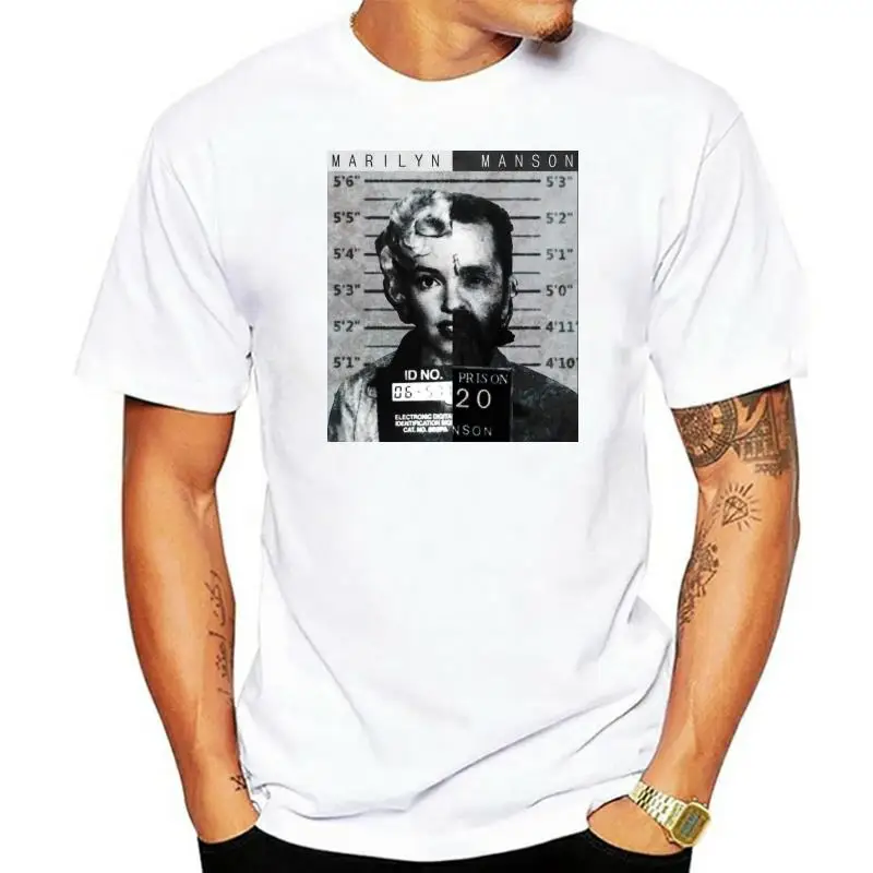 

Fashion T Shirt 100% Cotton Manson Mugshot Men's Cartoon Fun T-shirt