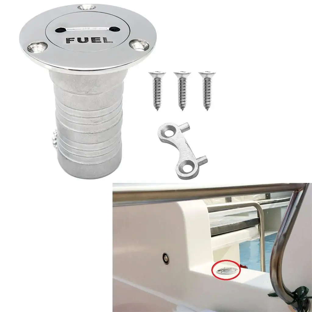 

Deluxe Stainless Steel 52mm 2'' Fuel Deck Filler - Petrol/Gas/Water/ - Boat//RV Tank Fill