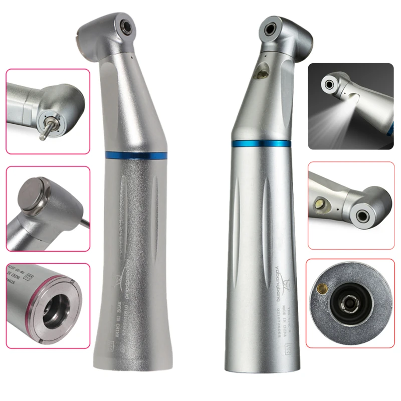 

Dental Low Speed Contra Angle Inner Spray Handpiece LED E-generator/No-LED Push Button 1:1 Ratio E-type NSK Style