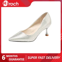 2022 spring brand leather women high heels shiny pointed pumps comfortable sexy stiletto party shoes