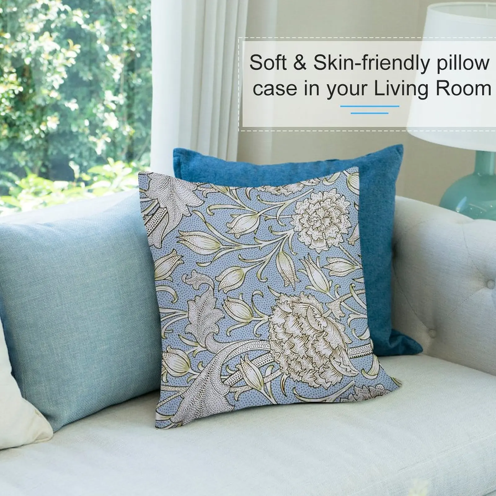 Выставочная синяя дикая Подушка с рисунком тюльпана Вильяма Морриса подушка для