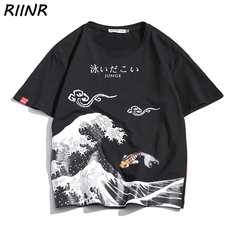 

Funny Anime Oversized T Shirt Men Summer Fashion Hip-Hop Cotton Cartoon Fish Print T-shirt O-neck Male Causal Tshirts Top Tee