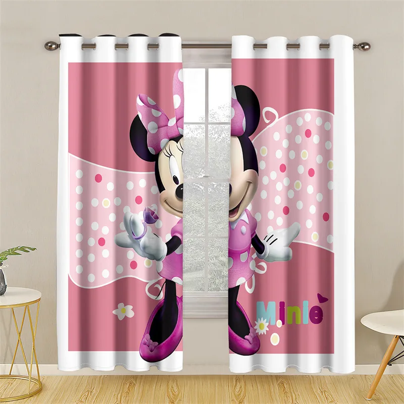 

Ins Wind Cartoon Disney Mickey Mouse Children'S Room Bedroom Bay Window Curtain Gauze Curtain Blackout Curtain Short Custom