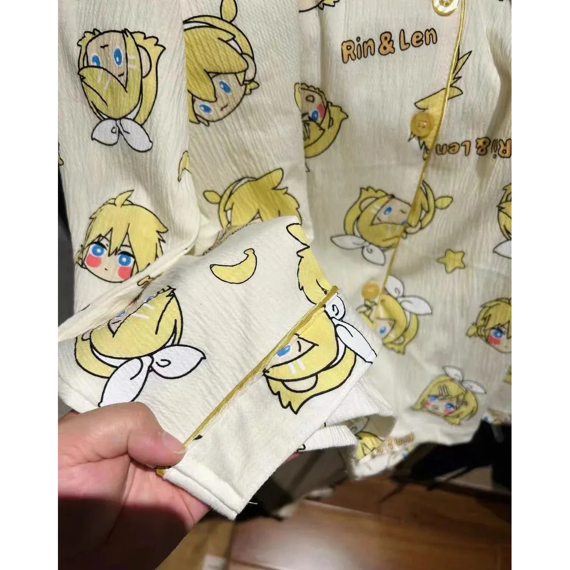 Кагамине Рин Лен аниме-фигурка пижамы для девочек с длинными рукавами