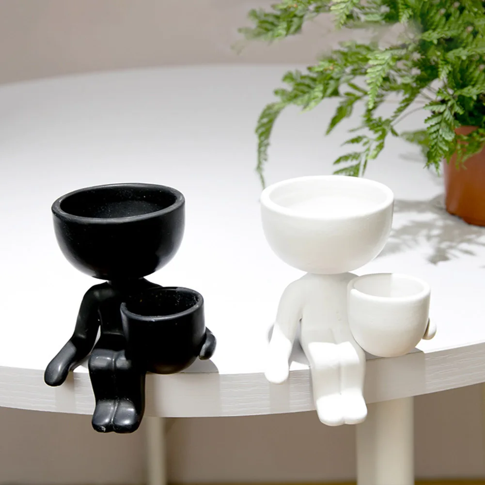 

Imitation Human Shaped Ceramic Flowerpot Small Succulent Pot Planting Pot Flower Flowerpot durable innovative Home Accessories