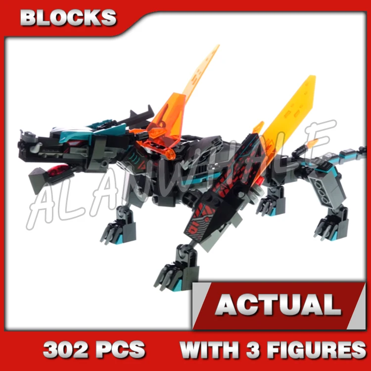 302 шт. Shinobi Empire Dragon Mech Digi Blade Wings Kai Evil Ruler Unagami 11485 Наборы строительных блоков Подарки
