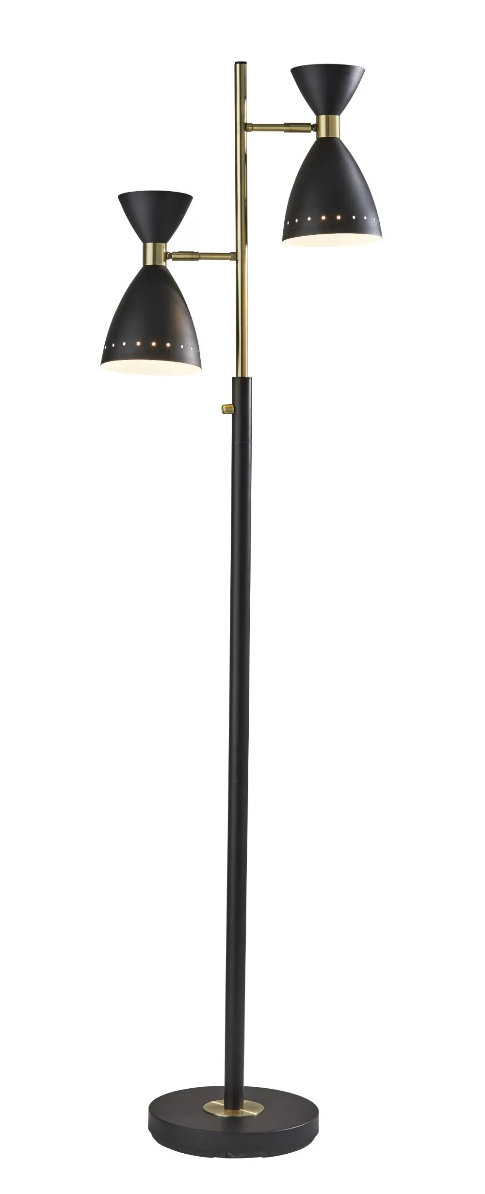 

Adesso Oscar - Floor lamp - 2 sockets - E26 - tree - black, antique brass