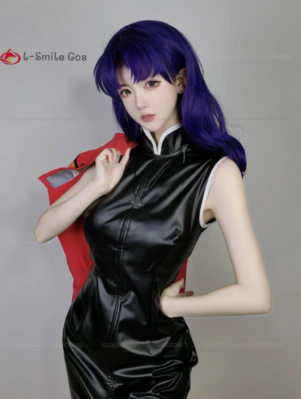 Темно-фиолетовый парик Мисато Кацураги EVA для косплея