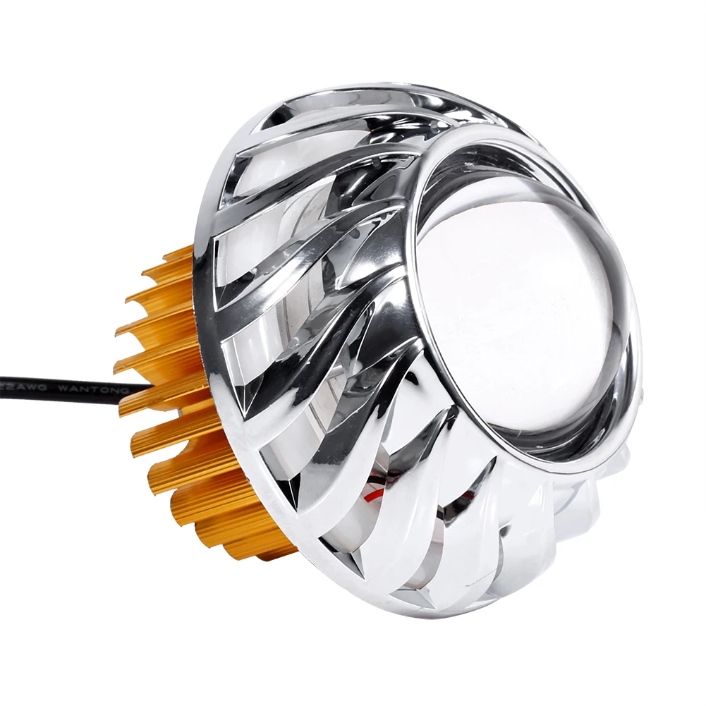 

Motorcycle Headlight LED Projector Lens Dual Halo Angel Devil Eye Spot Light Pink Angel Angel