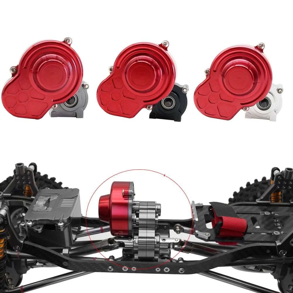 

48P All Metal Transmission Gearbox with Motor Gear/Protective Cover for 1/10 RC Rock Crawler Axial SCX10 9028 90047 Truck
