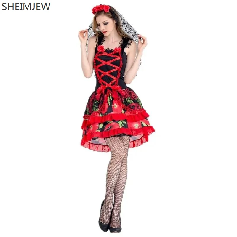 Новинка платье для невесты с призраками косплея взрослых женщин Мексиканский