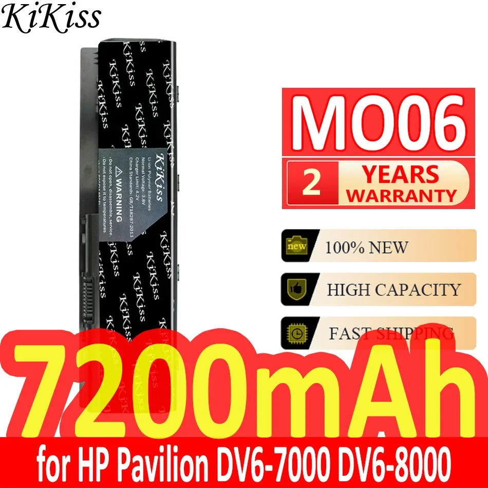

7200mAh KiKiss Powerful Battery for HP Pavilion DV6-7000 DV6-8000 DV7-7000 672326-421 672412-001 HSTNN-LB3P HSTNN-YB3N MO06