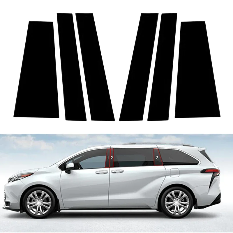 

Столбики для окон автомобиля для Toyota Sienna 2002 2003-2016 2017 2018 2019 2020 2021 2022 2023 Стикеры для дверной отделки наборы крышек