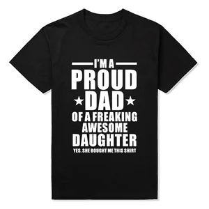 Мужская футболка с короткими рукавами, хлопковая футболка с надписью I'm A Proud Dad Of tripse Awesome, летняя