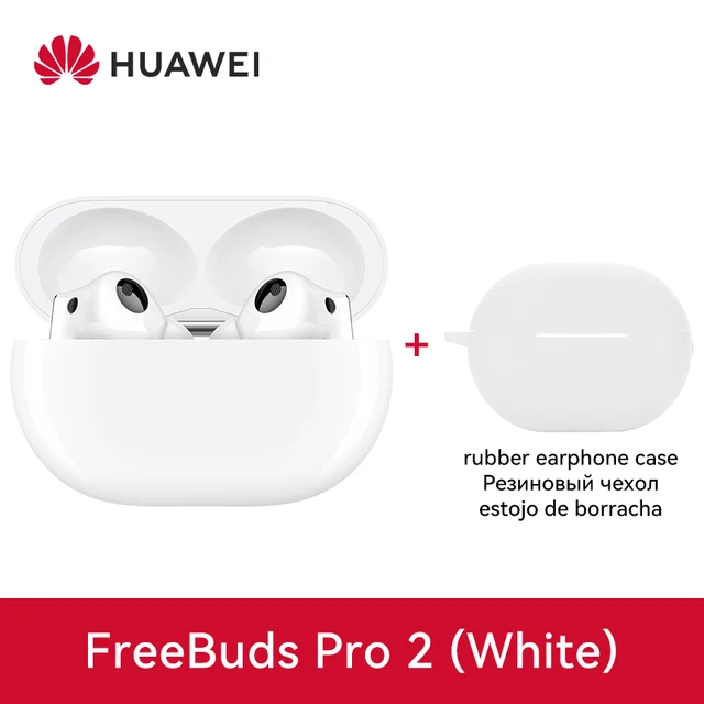 HUAWEI FreeBuds Pro 2 Ceramic White + white blue rubber case HUAWEI FreeBuds Pro 2 Ceramic White + white blue rubber case