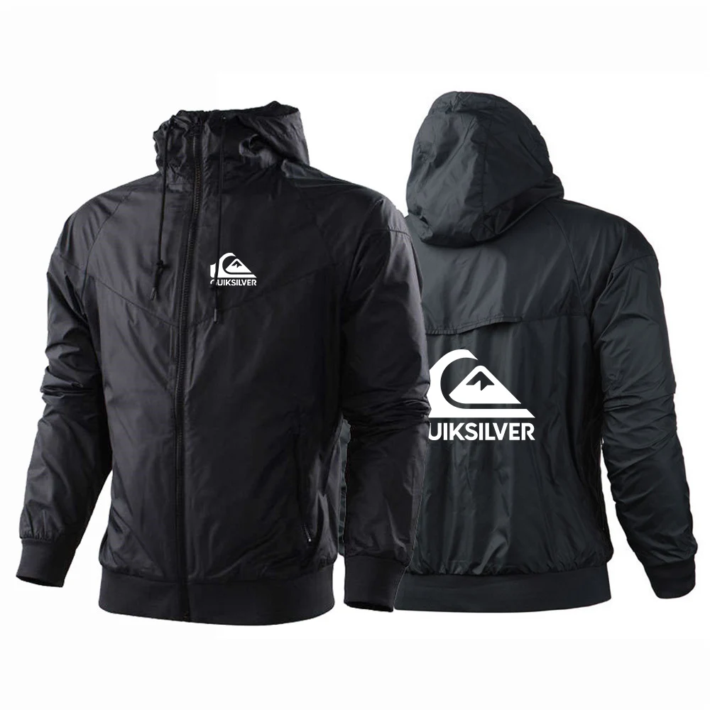 

Новинка 2023, мужская куртка Quiksilver с длинным рукавом, сращивающаяся ветровка, толстовки на молнии, свитшоты, уличные топы с принтом на весну и ...