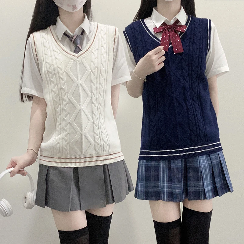 [Оригинал от Park Ying] Jk Uniform Japan fashion преппи вязаный пуловер свитер с V-образным