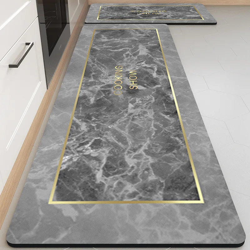 

Modern Home Kicthen Mat Water And Oil Absorbent Cooking Area Floor Carpets Long Size Doormat Cookroom Bathroom Anti-slip Rugs