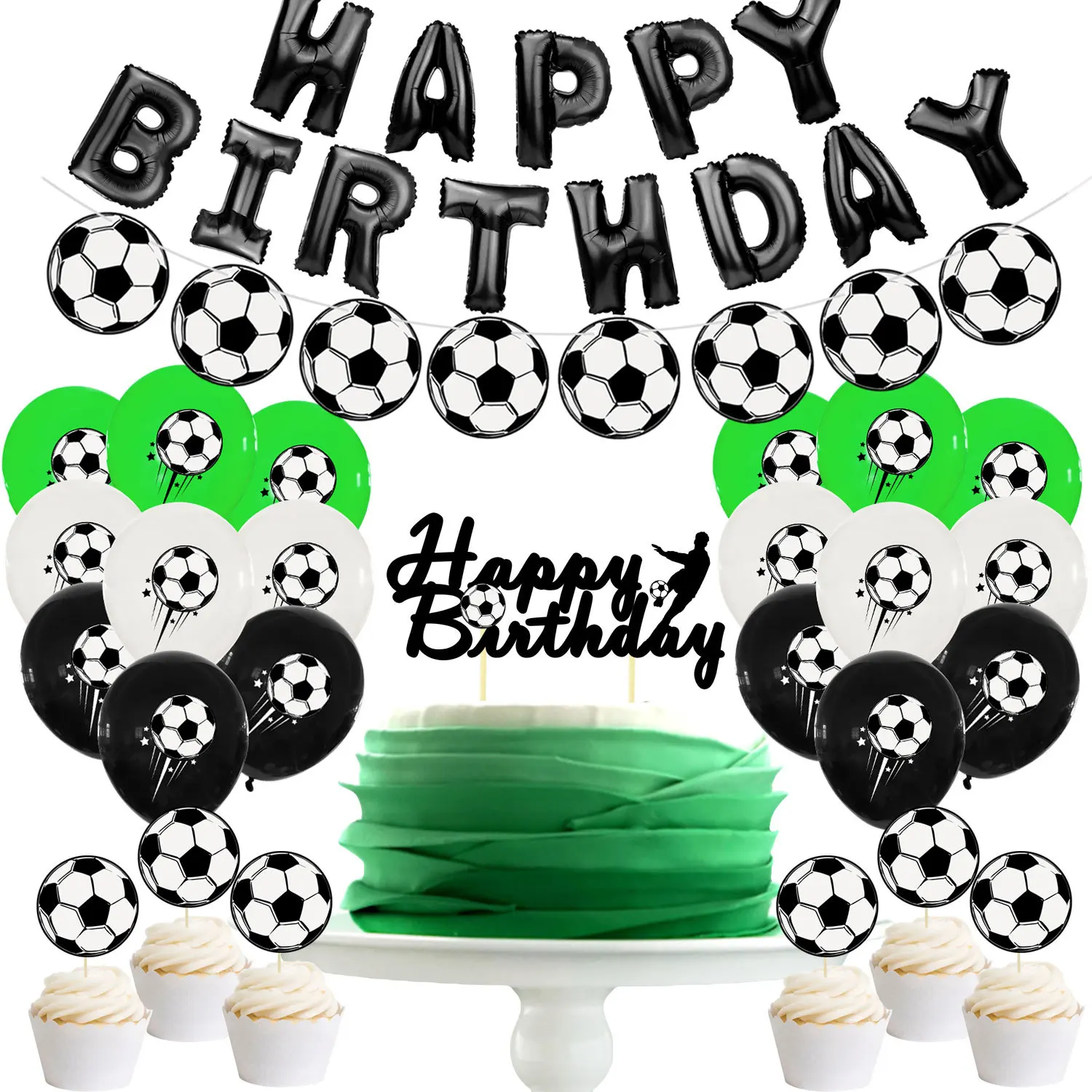 football birthday cake decoration football birthday theme party  football lovers happy birthday party decoration balloon 27pcs