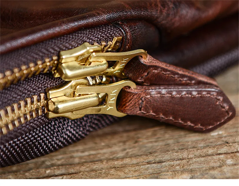 Vintage fashion designer natural genuine leather men's large-capacity chest bag outdoor weekend multi-function messenger bag