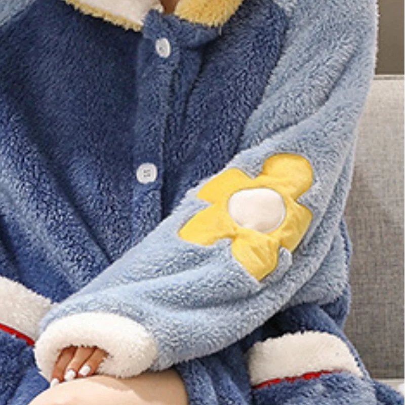 Женская зимняя Фланелевая пижама с капюшоном