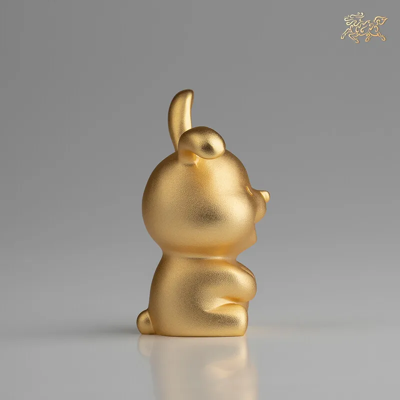 Лидер продаж 2023 медная резьба ручной работы талисман золотой кролик инородный
