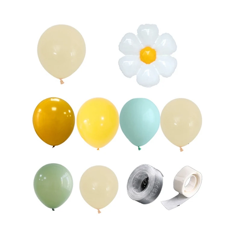 

1 Набор, белый латексный шар в виде маргариток, цвет лимонно-желтый