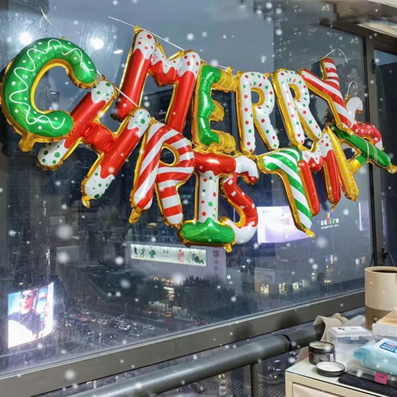 

Рождественский баннер, стоячий мультяшный снеговик, Санта-Клаус, воздушные шары, Рождество, новогодние буквы, подвесные украшения, рождественские товары