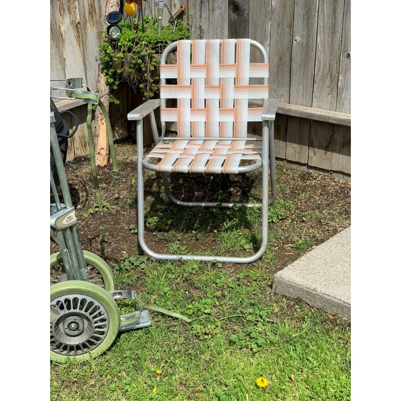 

Vintage Folding Aluminum Web Lawn Chair