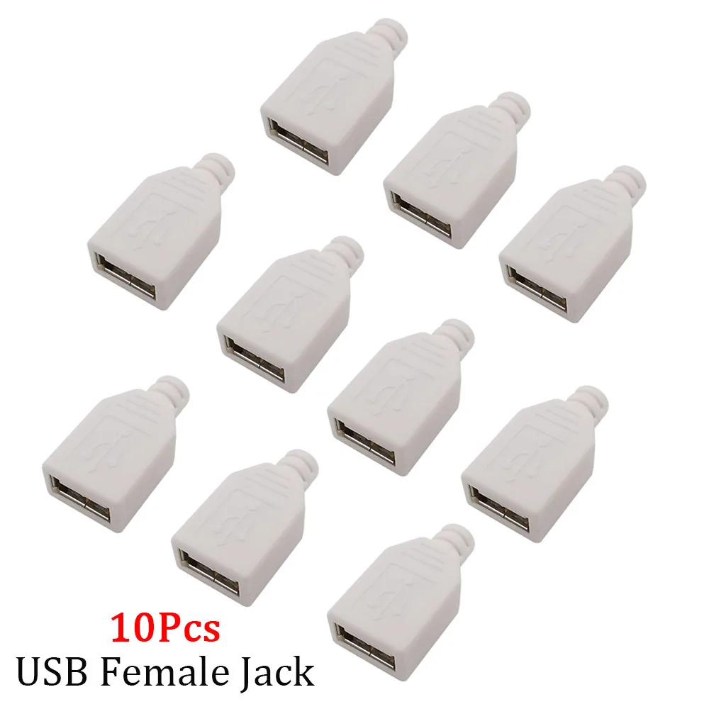 

USB разъем 4 Pin, белый, 10 шт.