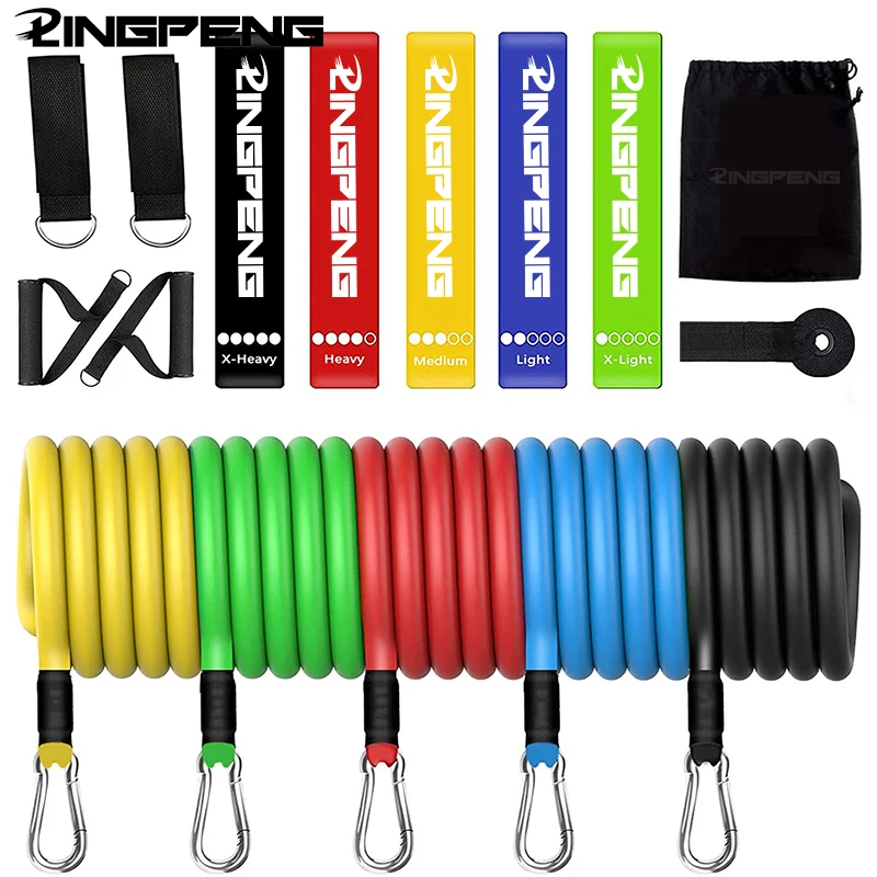 

Resistance Bands Set 5 Piece Exercise Band Portable Home Gym Accessories Professional Fitness Elastic Rubber Workout Expander