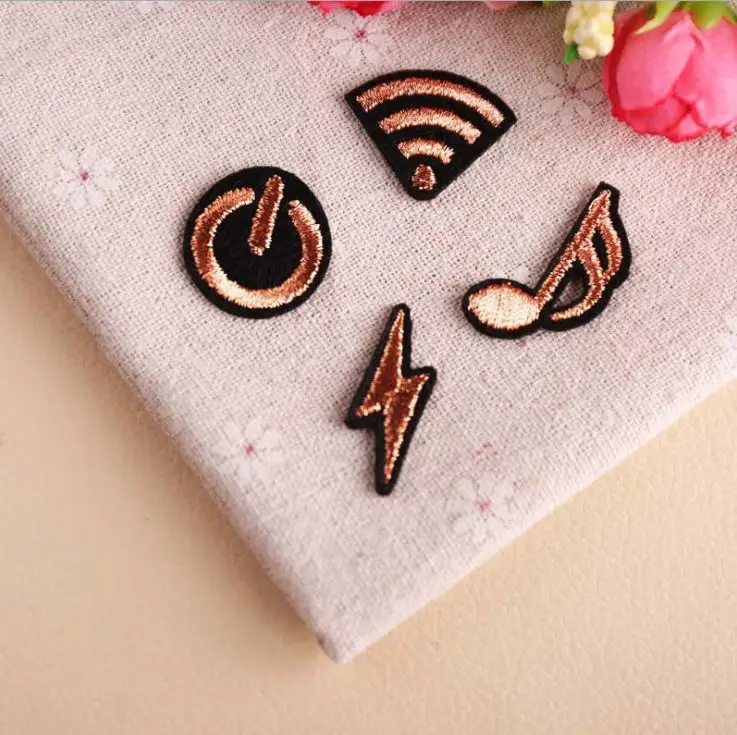 Новое поступление 10 шт. мини-размер золотая нить вышитые нашивки железный мотив