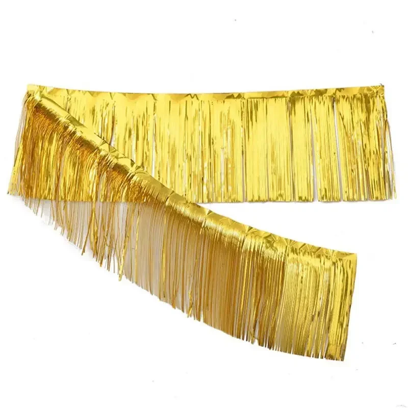 Премиум фольга бахрома мишура гирлянда 2 м * 30 см фольгированный баннер день