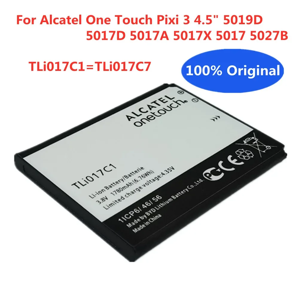 3 8 в 1780 мАч 100% оригинальный TLi017C7 для Alcatel One Touch Pixi 4 5 &quot5019D 5017D 5017A 5017X 5017 5027B TLi017C1