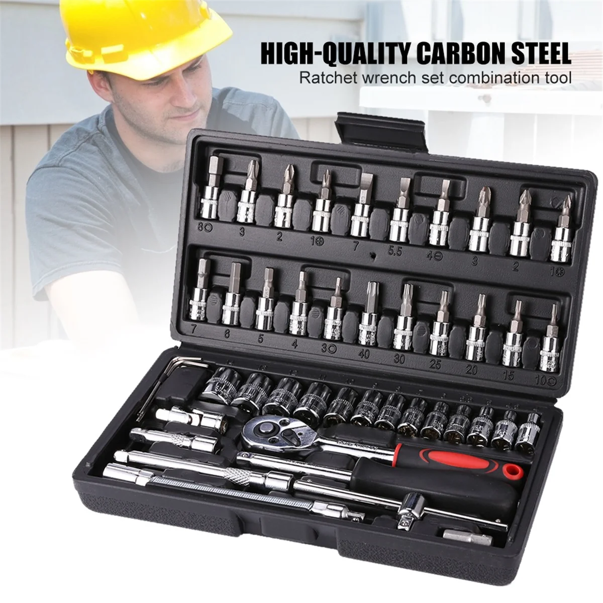 46 шт. набор торцевых гаечных ключей для ремонта автомобиля