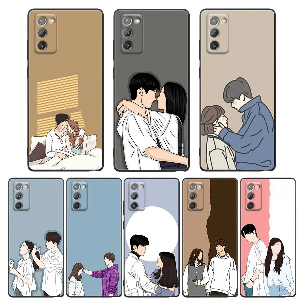 

Cartoon Boy Girl Love Phone Case for Samsung A7 A52 A53 A71 A72 A73 A91 M22 M30s M31s M33 M62 M52 F23 F41 F42 5G 4G TPU Case