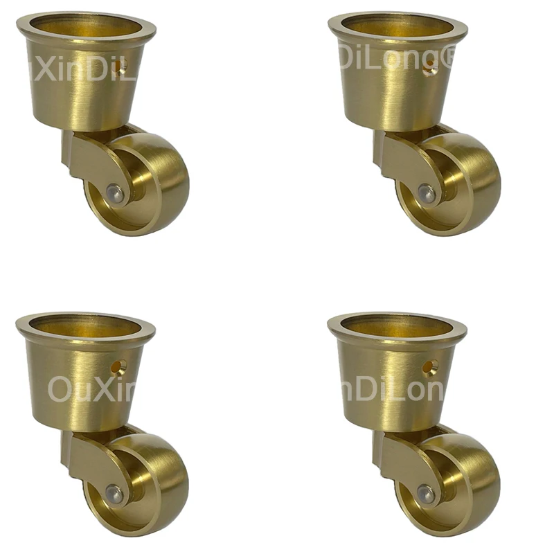 

4PCS Heavy Antique 1.25Inch Cup Brass Casters 360° Swivel Wheels Sofa Coffee Table Furniture Castors Chair Legs Roller CL204