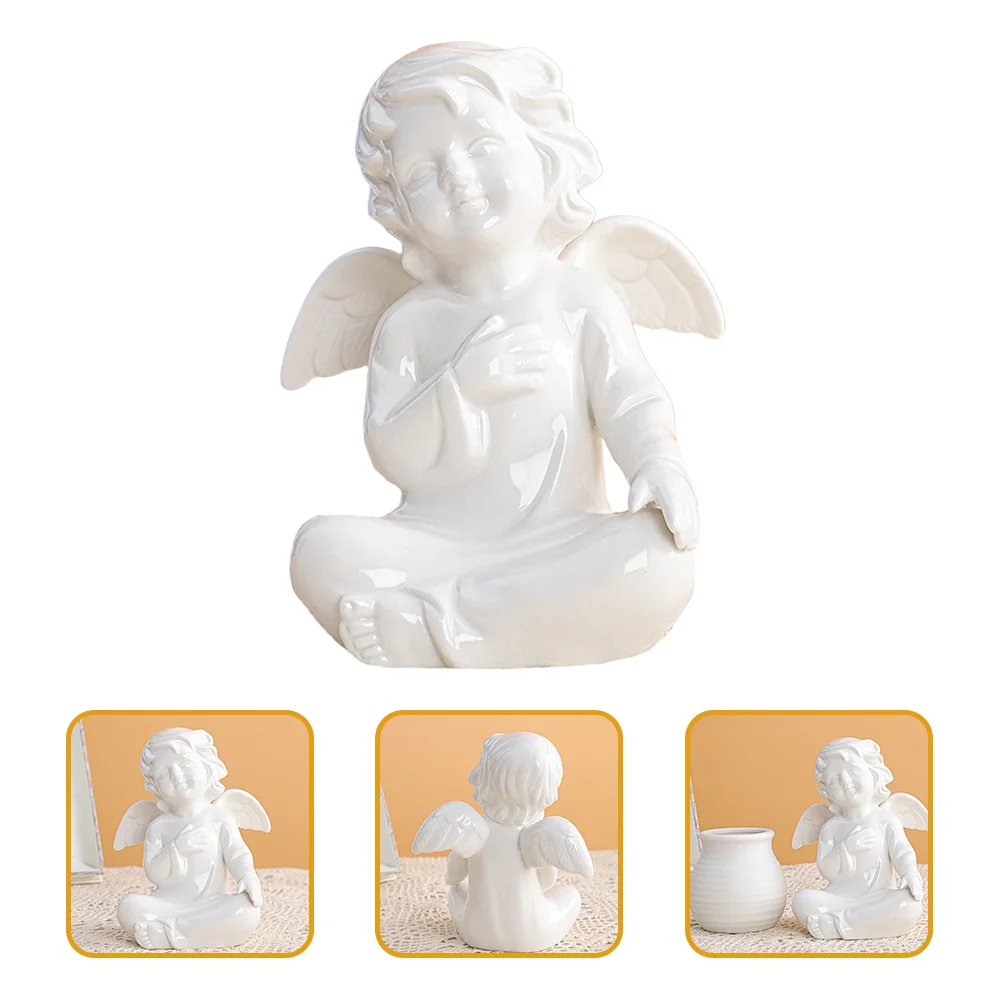 

Angel Ceramic Figurines Angels Figurine Statue Decor Mini Decoration Sculpture Home Christmas Shelves Memorial European Praying