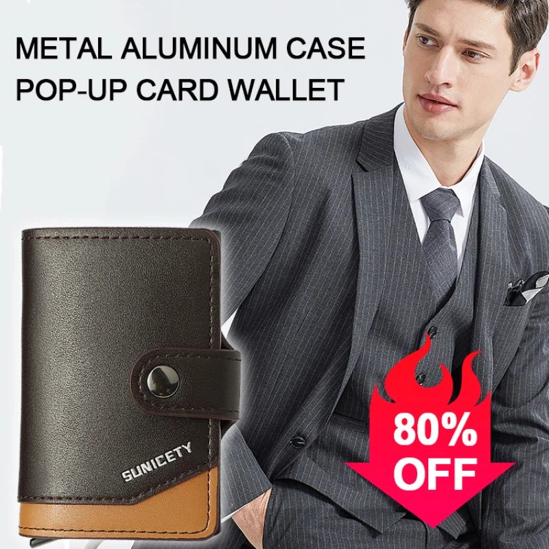 

Trendy Leather Card Sleeve with RFID Protection for Men and Women