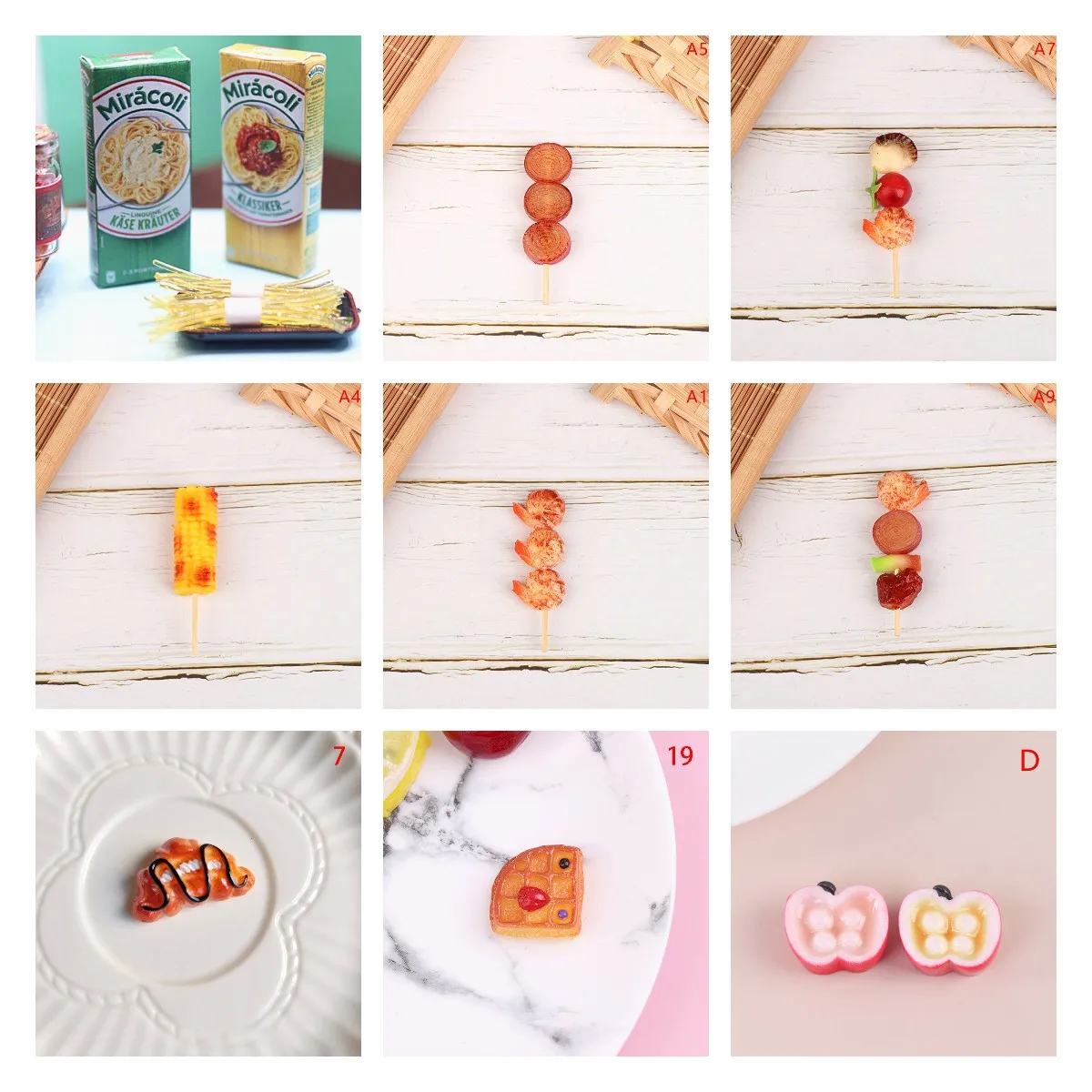 

1Set 1:12 Scale Dollhouse Miniature Pasta Mini Pretend Food Noodles for Doll House Kitchen Play Toys Accessories