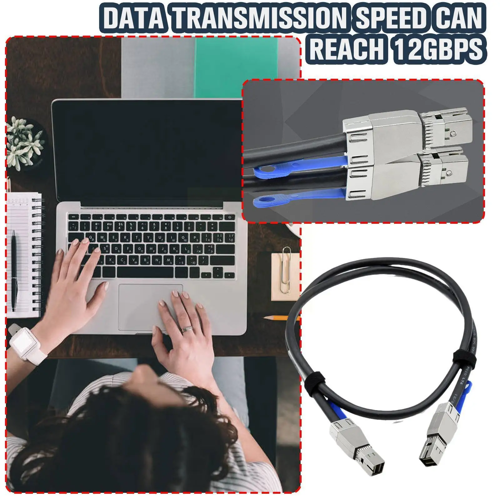 

Внешний кабель для передачи данных, 2 м, 12 Гбит/с, 1 м