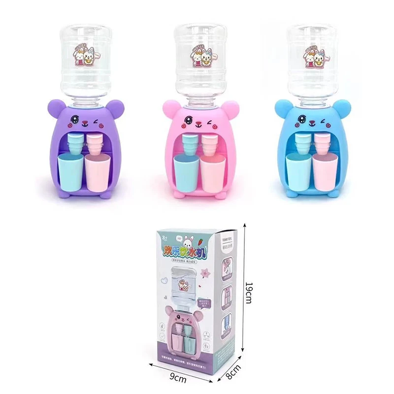 

Mini Water Dispenser for Children Kids Gift Cute Cold Warm Water Juice Milk Drinking Fountain Simulation Cartoon Pig Kitchen Toy