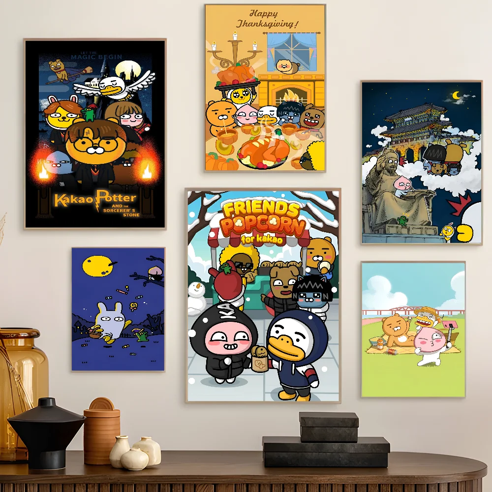 Мультфильм K-Kakao F-Friends белая бумага постер HD качественный настенная живопись